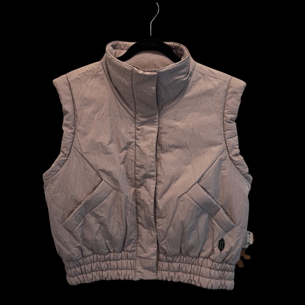 NWT FP Movement by Free People Scrunch Time Puffer Vest - Oyster (Size M)